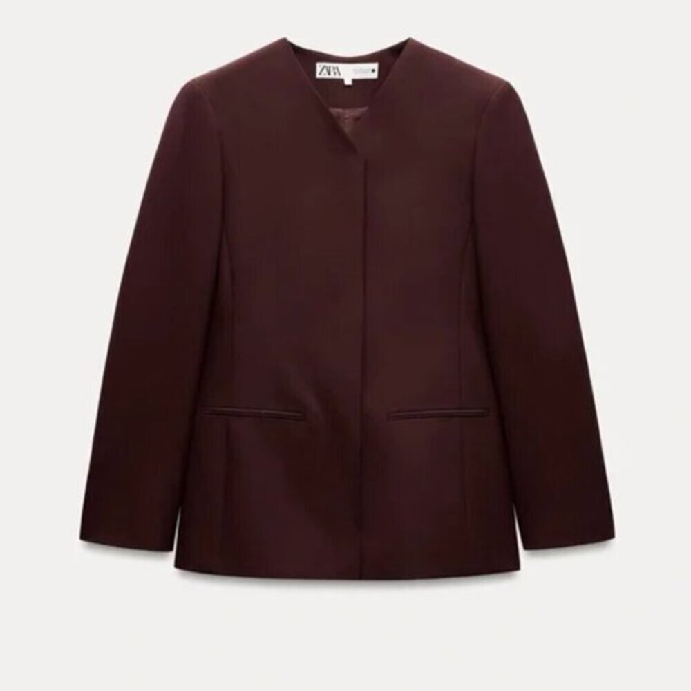 ZARA ZW COLLECTION Burgundy Blazer Size Large